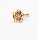 Simulated Zircon Gold Nose Pin