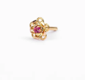 Simulated Zircon Gold Nose Pin