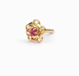 Simulated Ruby Gold Nose Pin