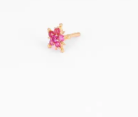 Simulated Ruby Gold Nose Pin