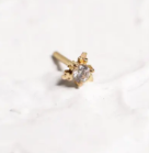 Simulated Zircon Gold Nose Pin