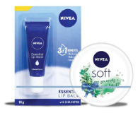 NIVEA Soft Cream Chilled Mint 25ml & Lip Balm Essential 10gm