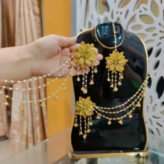 Artificial Flower Bridal / Non-Bridal Jewellery Set for Women