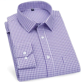 Men's Formal Check Shirts Fashionable Long Sleeve Shirts