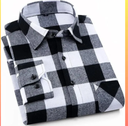 New Stylish Regular Check Black & White Long Sleeve Premium Cotton Casual Shirt For Men