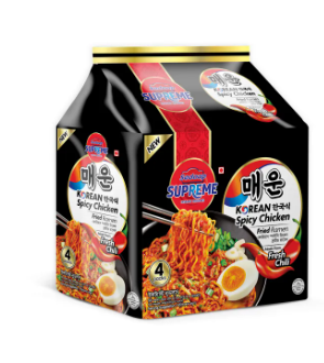 Sedaap Supreme Instant Noodles (Korean Spicy Chicken) 4 pcs pack
