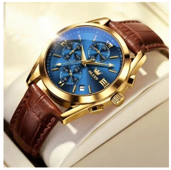 Men Leather Analoge Quartz Fashion Watch for Men