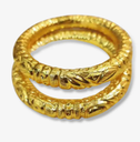 Gold Plated Bangles 2 pics set (bala) - Golden-Bangle Size-24cm,26cm,28cm