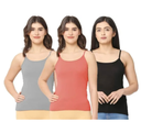 3 Pieces Multicolor Combo Ladies Comfortable Cotton Tank Tops