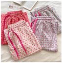 Summer Pajama Pants Woman Heart Print Trousers Gauze Home Trousers Casual Simple Ladies Sleeping Pants