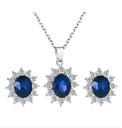 Wedding Earrings Neckle Exquisite Flower Shape Neckle Stud Earrings