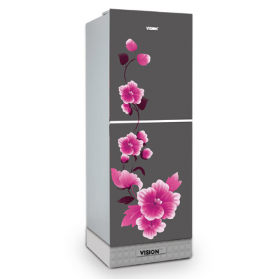 VISION Glass Door Refrigerator RE-160 Liter Mirror Iris Bottom Mount