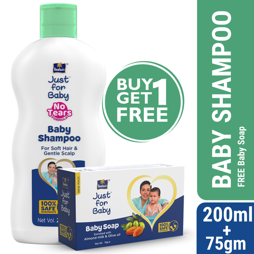 Parachute Just for Baby - Baby Shampoo (Baby Soap 75g Free) Size: 200ml