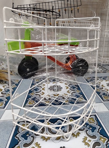 কর্নার ফুলদানি রেক|corner rack for flower 2 layer  with plastic cutting